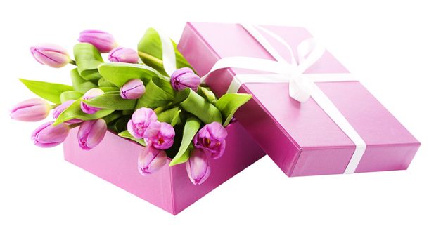тюльпаны в коробке