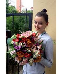 Alstroemeria in a bouquet delivered in Kirovograd