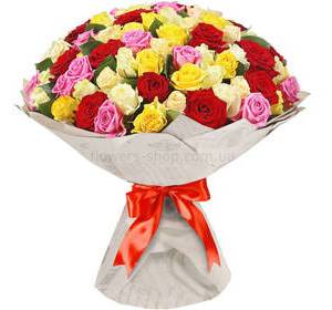 101 Bouquet of roses on a short