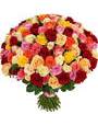 Фото огромного букета из разноцветных роз
