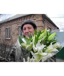 Фото доставки белых лилий для мамы