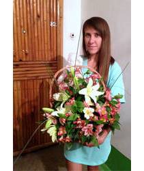 Basket of flowers delivered in Zaporozhye