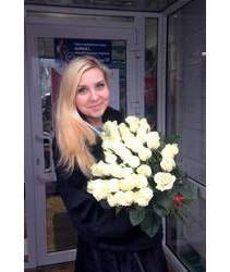 White Dutch roses delivered in Nikolaev