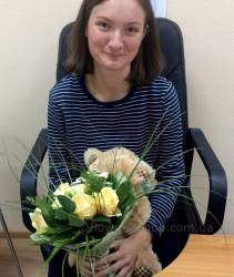 Flowers and toys for the girl from Lugansk Delivery is made in Luhansk