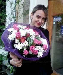Mix of flowers for the birthday girl Delivery of a bouquet to Lviv