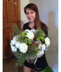 Bouquet with fir branches with delivery