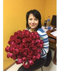 Delivery of roses is made in Ivano-Frankivsk A bouquet of 51 roses courier